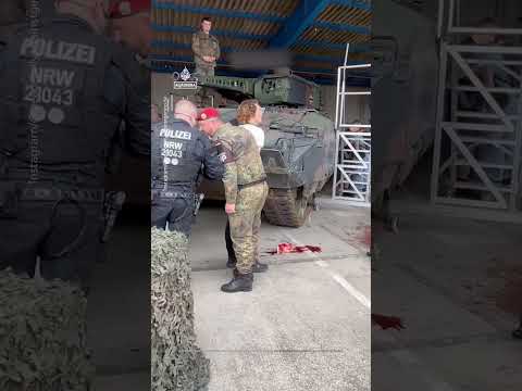 Activists disrupt German military exhibit over arms sales to Israel | AJ #shorts
