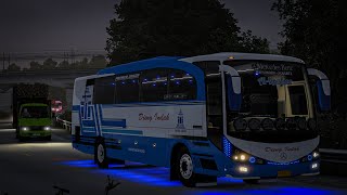 Download lagu Bus Dieng Indah 'Al Kautsar' Full Ngeblong Malam di Jalur Selatan🔥| ETS 2 Indonesia mp3