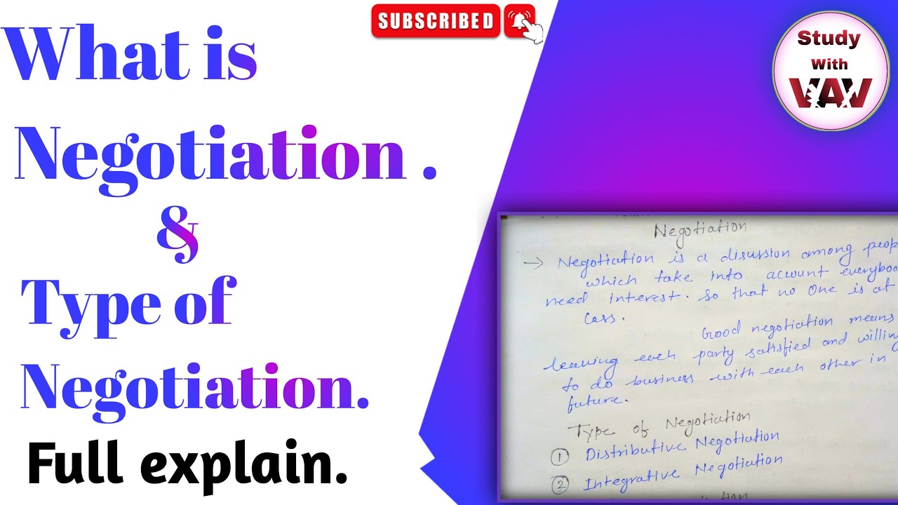 What is Negotiation||Types of Negotiation in Business||In Advance Professional Communication||Hindi|