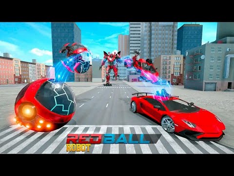 Red Ball Robot Flying Car Games: Robot War Games - Android Gameplay