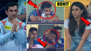 Rohit Sharma Ritika Sajdeh Sad Reaction after Mumbai Indians lose Eight Matches in a row MI vs LSG