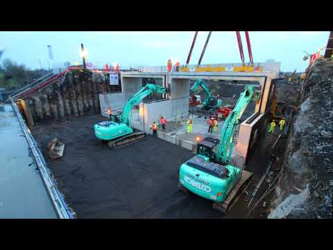New underbridge installed for road bypass under rail line in one weekend
