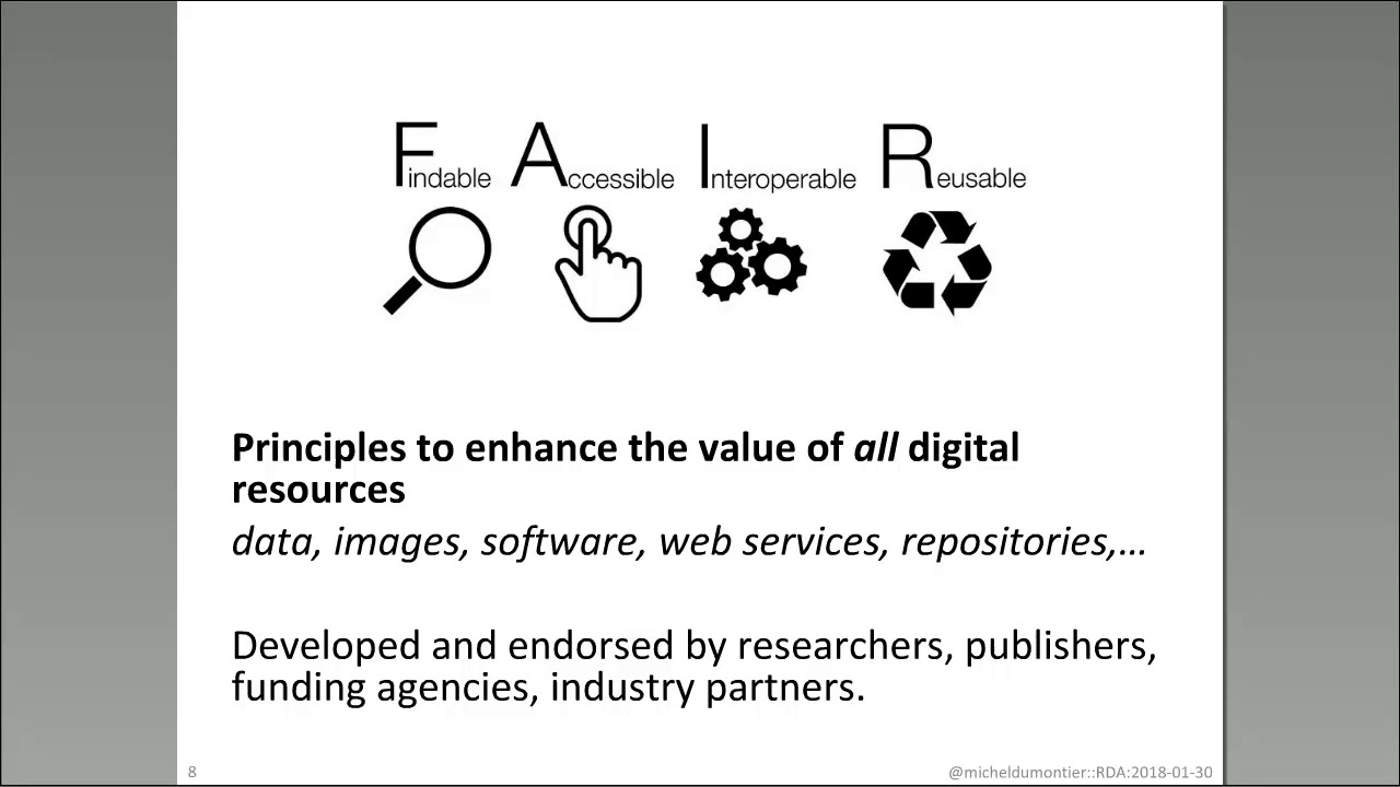 RDA Webinar with Dr. Michel Dumontier: FAIR principles