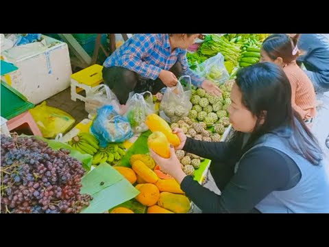Life In Market - Everyday Foods And People Activities In Phnom Penh Market - Cambodia