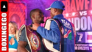 (INTENSE!!) Terence Crawford Julius Indongo FACE OFF; Bud not intimidated one bit by Indongos height