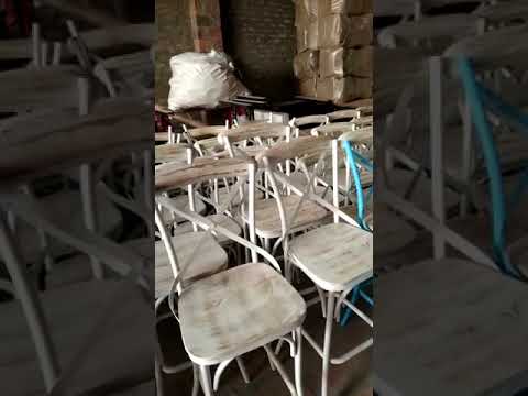 Metal cross back chair