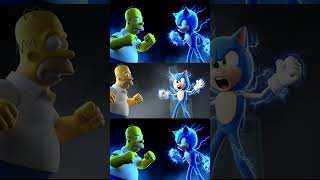 Homer Simpson vs Sonic 😱🔥 Quem Vence Essa Luta ÉPICA? #shorts