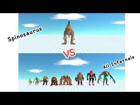 One Spinosaurus VS Infernals 1 vs 1 on arbs mobile |🔥animal revolt bettle samulatar🔥 | #revolt