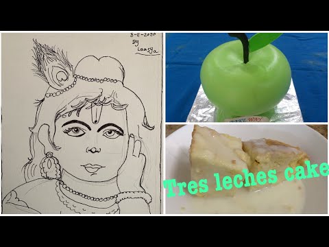Laasya making Tres leches cake 🍰 || showing recent drawing