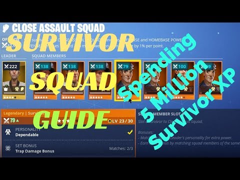 survivor squad guide for fortnite spending 5 million xp going from lvl 93 to lvl - fortnite survivor squads