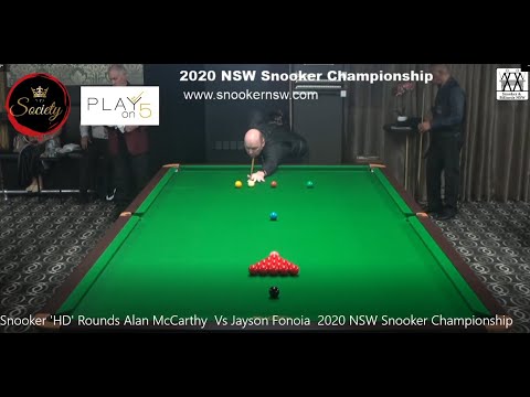 Snooker 'HD' Rounds Alan McCarthy  Vs Jayson Fonoia  2020 NSW Snooker Championship