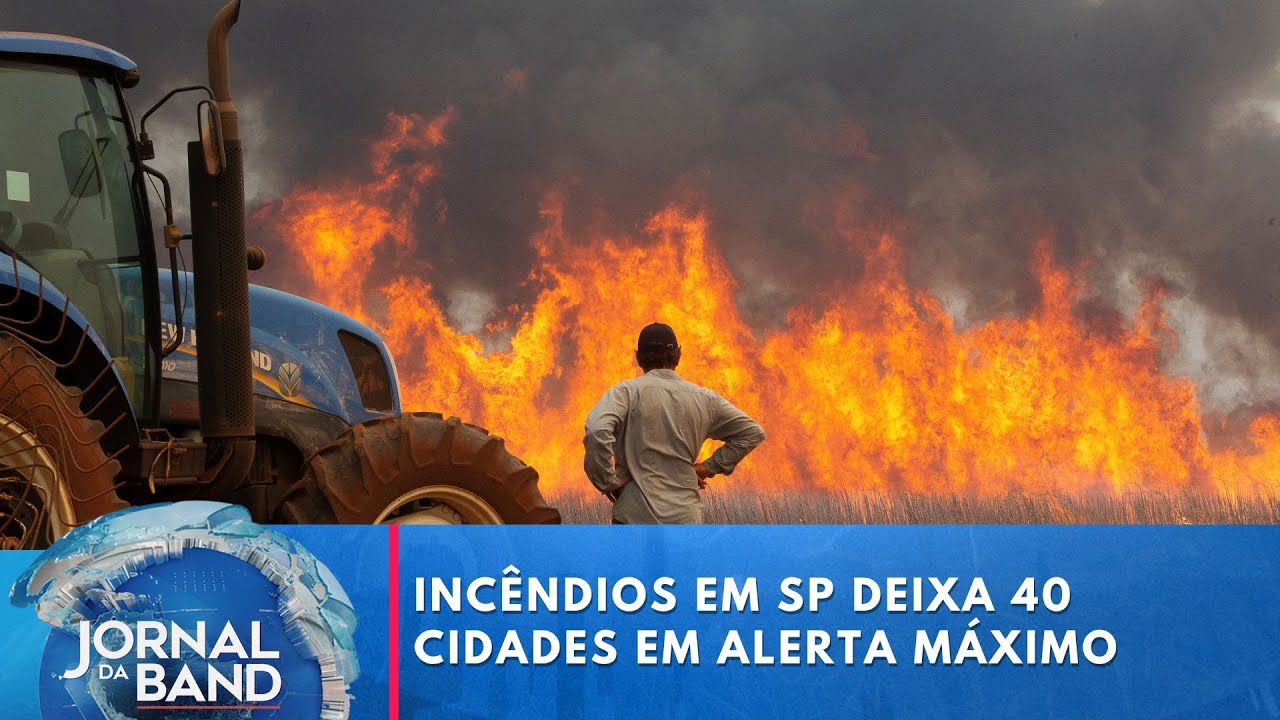 Incêndios no interior de SP deixa 40 cidades em alerta máximo | Jornal da Band