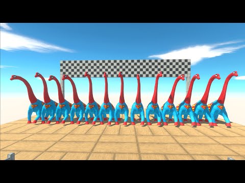 ALL SUPERMAN BRACHIOSAURUS DEATH RUN WAR - Animal Revolt Battle Simulator