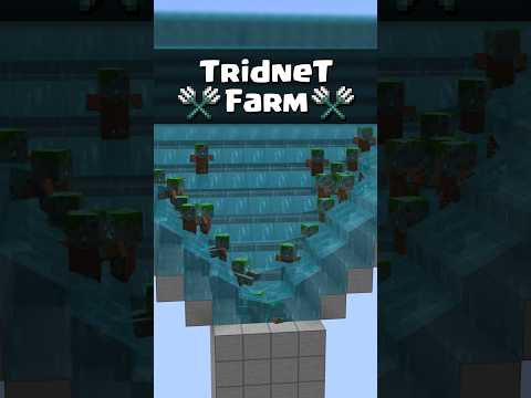 Minecraft Tutorial | Trident Farm 🔱 ( Bedrock 1.21 ) #shorts #minecraft