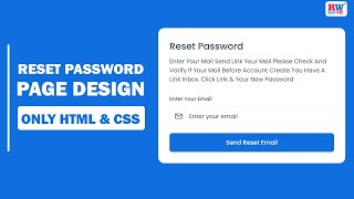 How To Create Reset Password Page Design in HTML And CSS || Ravi Web
