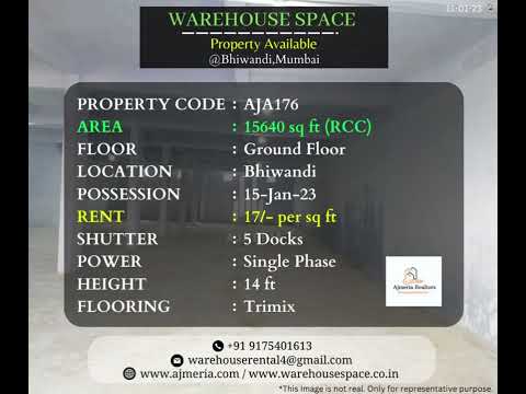 15640 sq ft RACKS & PALLETS GODOWN PROPERTY ON RENT AT SAGAR COMPLEX BHIWANDI