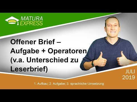 Offener Brief – Aufgabe + Operatoren - Zentralmatura Deutsch Jänner 2020 #8