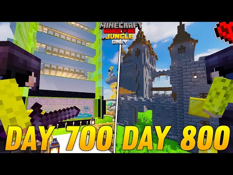 I Survived 800 Days in Jungle Only World in Minecraft Hardcore(hindi) - Minecraft 100 days