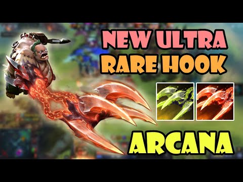 New Ultra Rare Pudge Hook + Arcana Epic Hook Effect — Top 7.26c Dota 2 Ti10 Battle Pass Giveaway