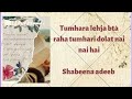 Tumhara Lehja Bta Raha Hai Tumhari Dolat Nai Nai Hai Shabeenaadeeb