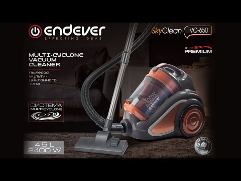 Миниатюра изображения товара Пылесос Endever SkyClean VC-650 (оранжевый/серый)