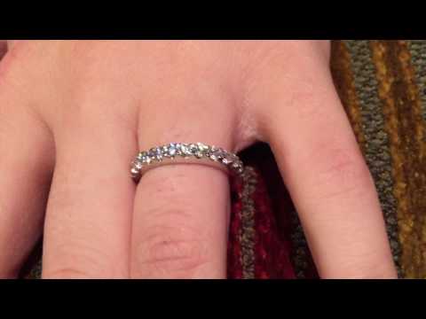 14K White Gold Wedding band with high quality cubic zirconia 7197B