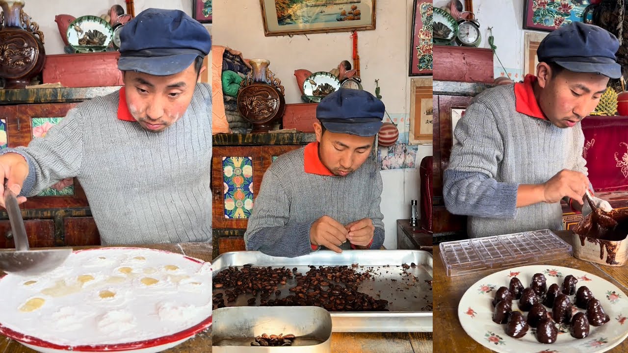 自制巧克力酒心糖，一口就上头#food #民间手艺人 #delicious #funny