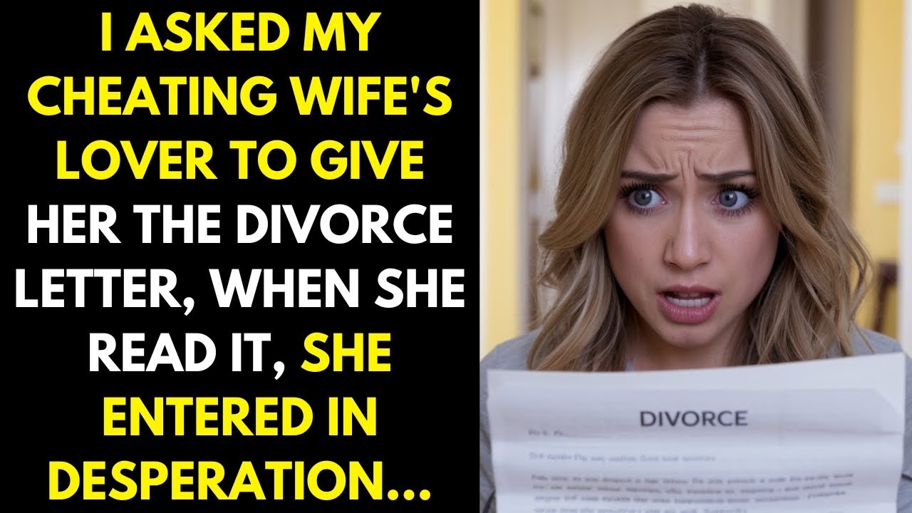 I asked my cheating wife's lover to give her my divorce letter, when she read it, she was shocked..
