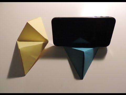 Origami Cell Phone / Business Card Stand Instructions. (Full HD)