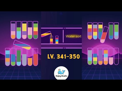 Tic Tac Toe Glow XoXo Water Sort Levels 341-350 Gameplay Walkthrough - Rejoy Studio