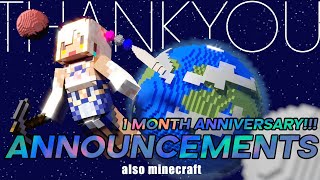 【Minecraft】1 Month Anniversary Announcements! A BIG TALK #holoCouncil