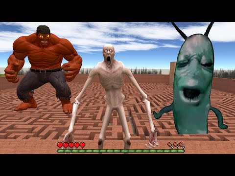 Never Go To Maze With SCP-096 VS SCARY PLANKTON & RULK!! In Garry's Mod