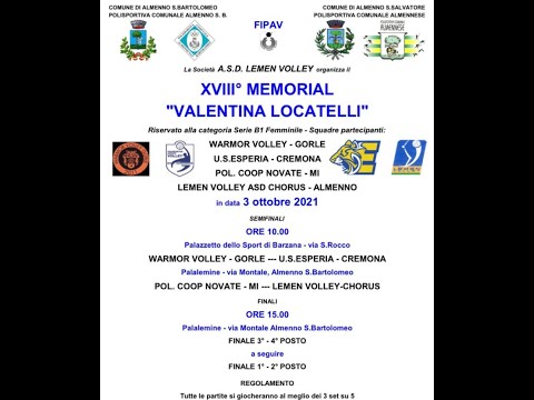 XVIII Memorial VALENTINA LOCATELLI - FINALE 1-2 posto