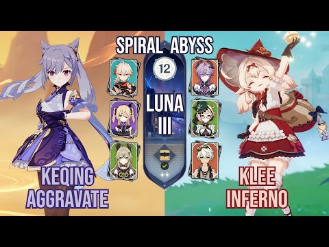 Keqing Aggravate x Klee Inferno | Spiral Abyss 6.2 | Genshin Impact