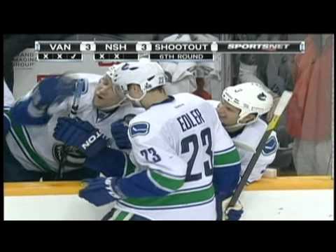 Alexander Edler sneaky shoot out goal vs Nashville Feb 2012