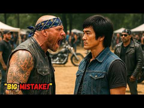 BIKERS THREATEN BRUCE LEE, UNAWARE HE HAS A BLACK BELT IN KARATE.