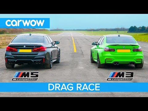 BMW M5 Comp v BMW M3 Comp - RWD-mode DRAG RACE, ROLLING RACE & BRAKE TEST