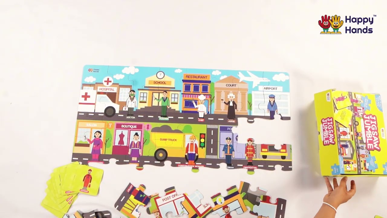 Jigsaw Jumble : Community Helpers| Jumbo Floor Puzzle with Flashcards
