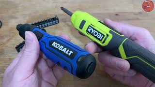 Ryobi vs Kobalt - Cordless Screwdriver - 4V 1/4 in