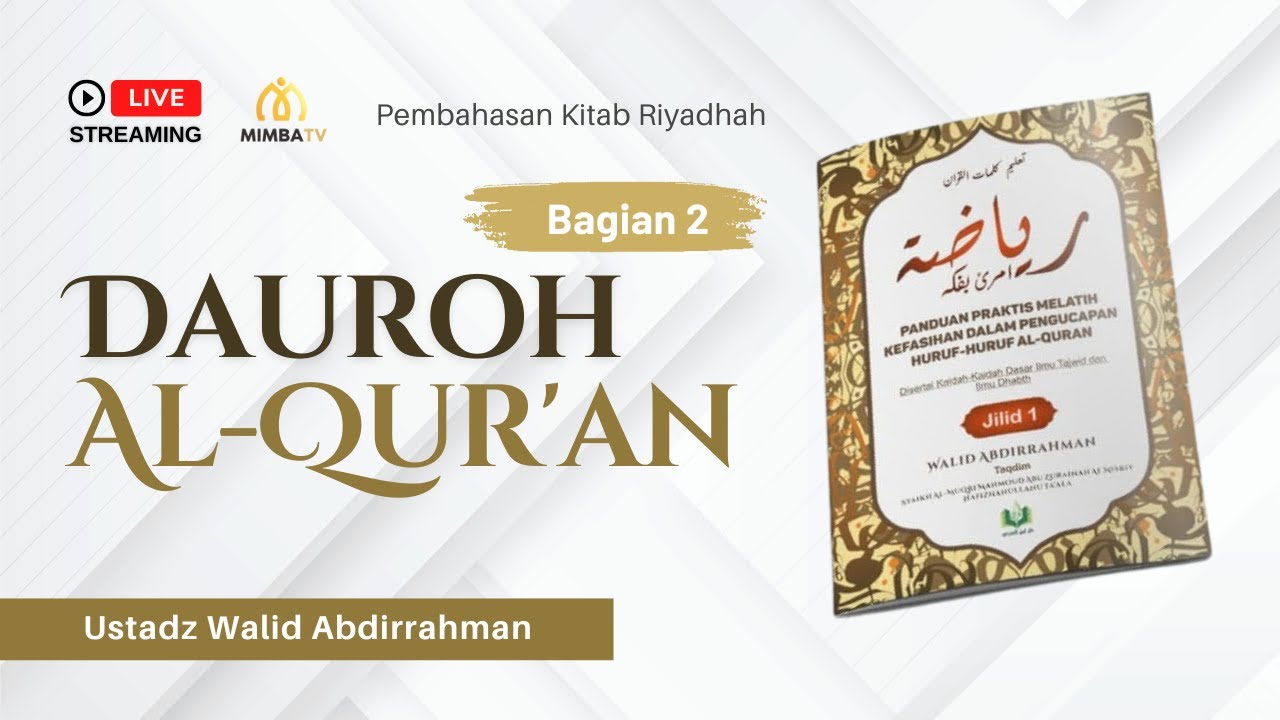 https://youtu.be/jG4lL-fPQEoDauroh Kitab Riyadhoh Part 2 – Ustadz Walid Abdirrah…