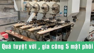 Quá tuyệt vời ! Máy khoan lỗ | Làm mộng | Cắt 2 đầu kẹp phôi xoay 90 độ
