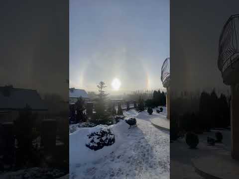 Sonne im Winter mit Halo