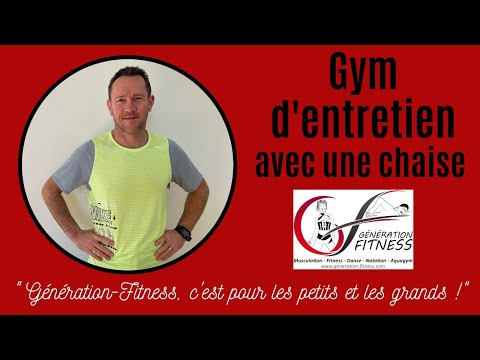 Cours de gym d'entretien avec Jean-Christophe Madiot (tous publics) : avec une chaise.