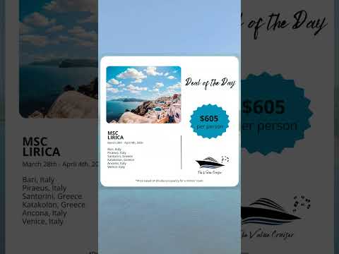 Thumbnail for 🎉 Deal of the Day MSC Lirica 10.17.2025 #msccruises #msclirica #greece #italy #travel