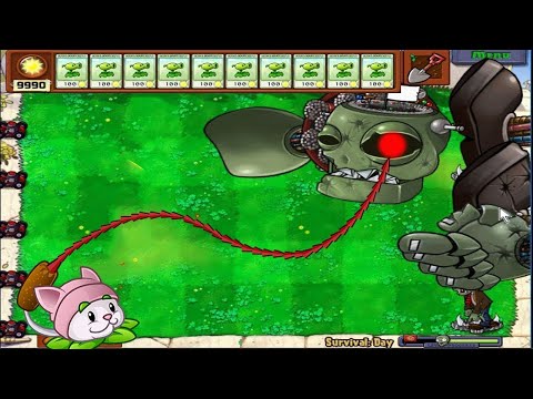 2 Cattail vs Gargantuar vs Dr. Zomboss - Plants vs Zombies