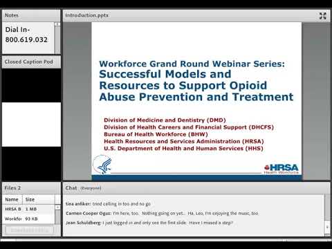 Workforce Grand Rounds Webinar Series: Models to Support Opioid Abuse Prevention and Treatment