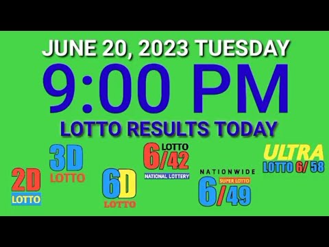 9pm Lotto Result Today PCSO June 20, 2023 Tuesday ez2 swertres 2d 3d 6d 6/42 6/49 6/58
