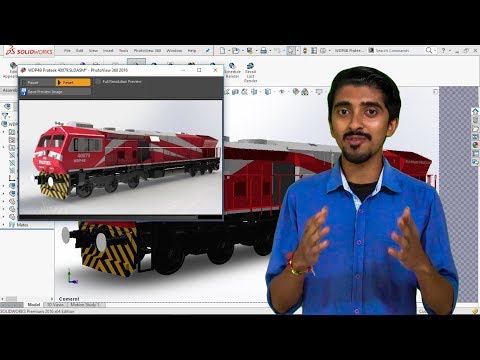 SolidWorks Train Modelling Tutorials - S01 E14: Photo-realistic Rendering WDG4 [English]