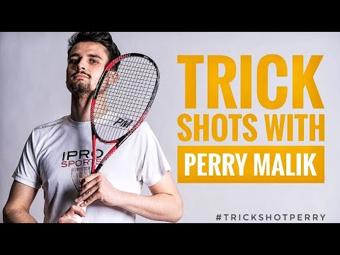 SQUASH TRICK SHOTS by Perry Malik 🤯