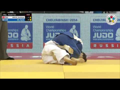 Sumeyye AKKUS (TUR) Vs Harim GO (KOR) - Judo Grand Prix Ulaanbaatar 2014 [-48kg]